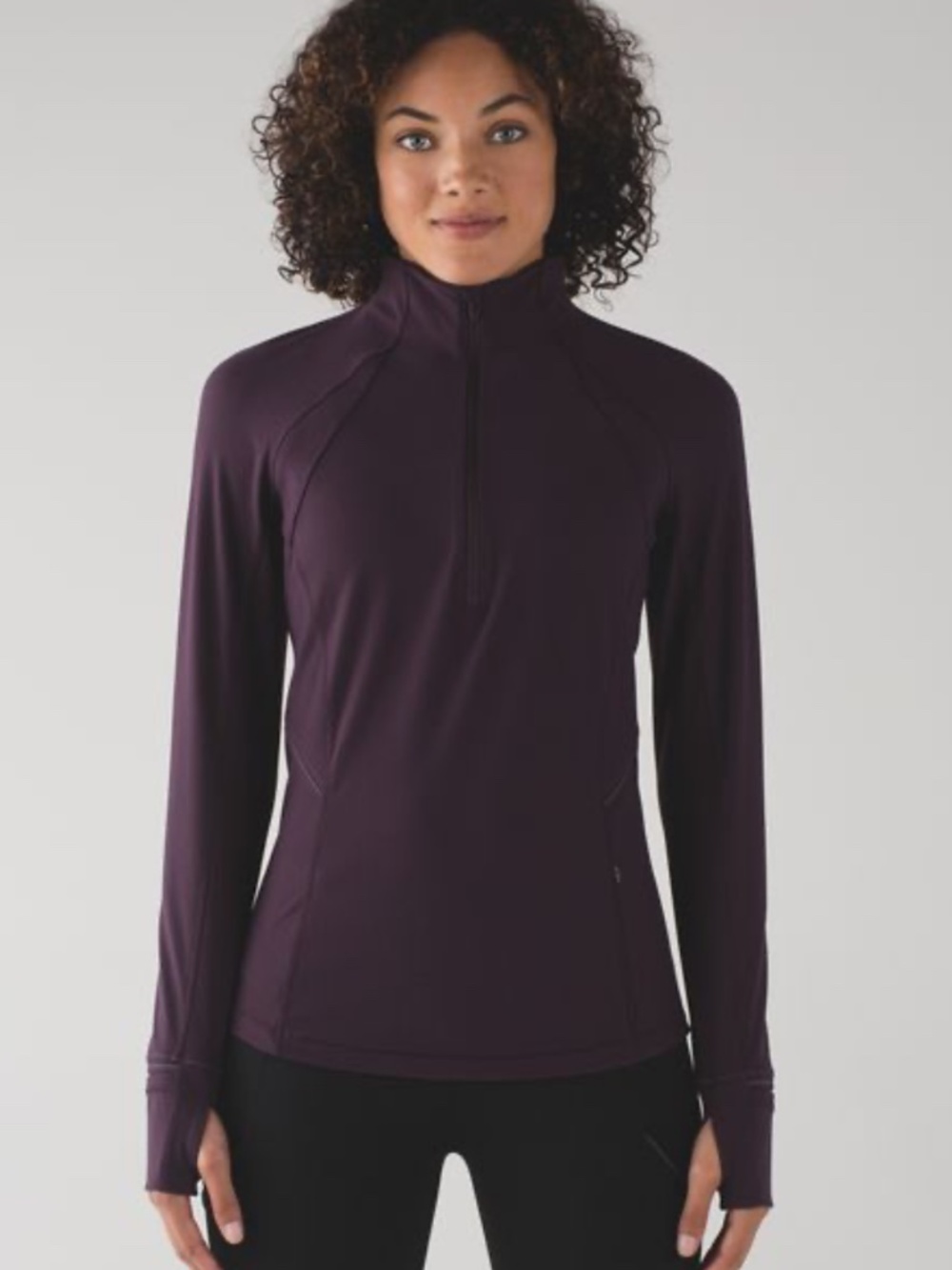 Lululemon Fresh Tracks Size 8 1/2 Zip Black Cherry